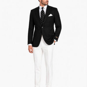 Bilbao Men's Black and Off-White Suit