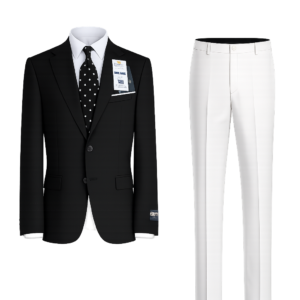 Bilbao Black Suit and Off-white Pant