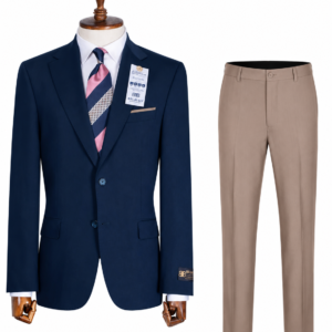 Bilbao Navy Suit and Beige Pant